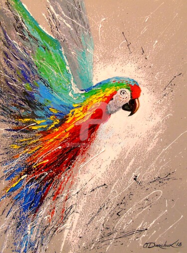 绘画 标题为“Parrot” 由Olha, 原创艺术品, 油