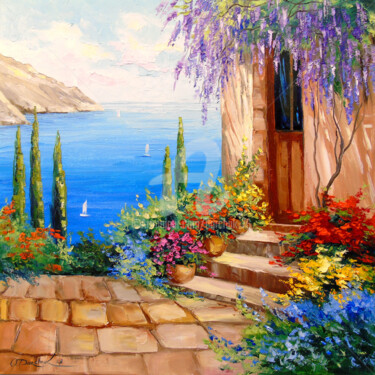 Pintura titulada "Morning by the sea" por Olha, Obra de arte original, Oleo