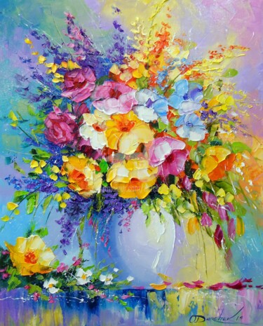 Peinture intitulée "Bouquet of summer f…" par Olha, Œuvre d'art originale, Huile