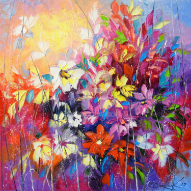 Pintura titulada "Dance of flowers" por Olha, Obra de arte original, Oleo