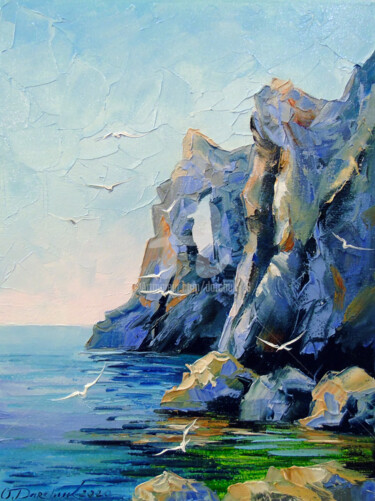 Pintura titulada "Rocky shore" por Olha, Obra de arte original, Oleo