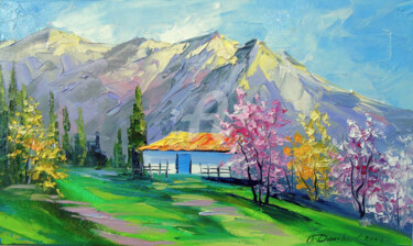 "Spring in the mount…" başlıklı Tablo Olha tarafından, Orijinal sanat, Petrol