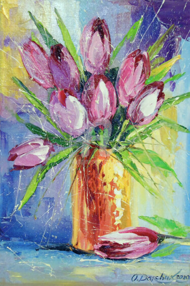 Painting titled "Bouquet of spring t…" by Olha, Original Artwork, Oil