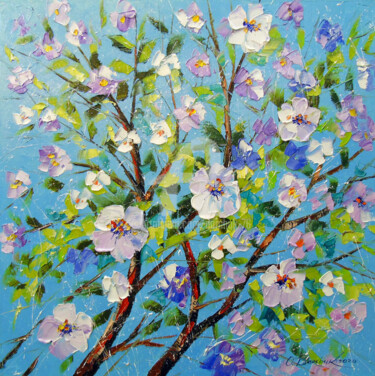 Peinture intitulée "Apple blossom" par Olha, Œuvre d'art originale, Huile