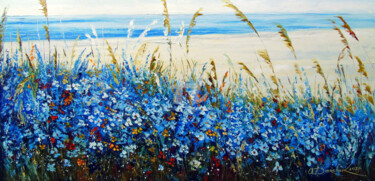 Картина под названием "Wildflowers by the…" - Olha, Подлинное произведение искусства, Масло