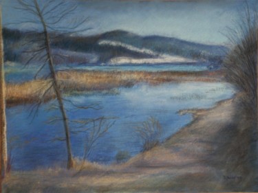Tekening getiteld "Lac de Saint-Point 3" door Jacqueline Dardel-Kormann, Origineel Kunstwerk