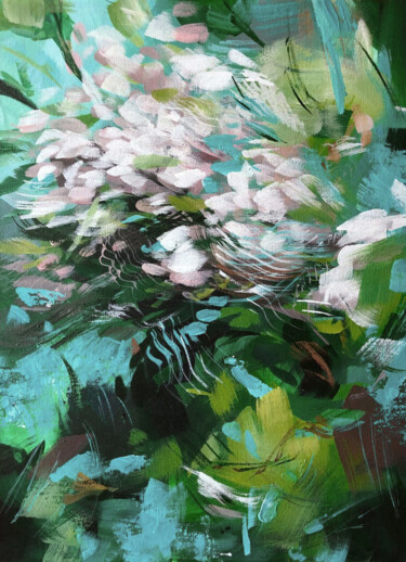 Pintura titulada "Abstraction. Spring…" por Daria Dacron, Obra de arte original, Acrílico Montado en Cartulina