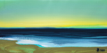 Painting titled "The horizon goes on…" by Daria Dubrovskaya, Original Artwork, Oil Mounted on Wood Stretcher frame