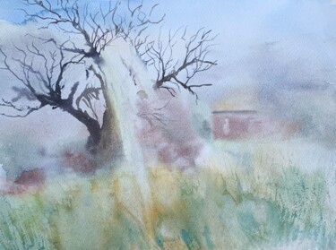 Painting titled "Dry tree" by Daria Kamishanova, Original Artwork, Watercolor