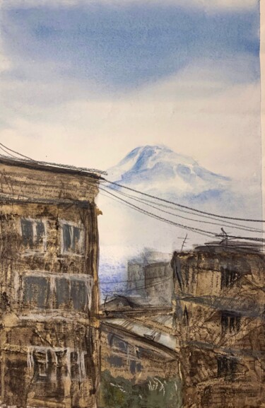 Pittura intitolato "Yerevan" da Daria Kamishanova, Opera d'arte originale, Acquarello