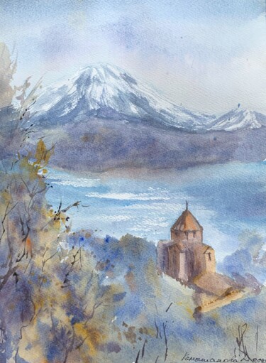 Malerei mit dem Titel "Autumn in Armenia (…" von Daria Kamishanova, Original-Kunstwerk, Aquarell