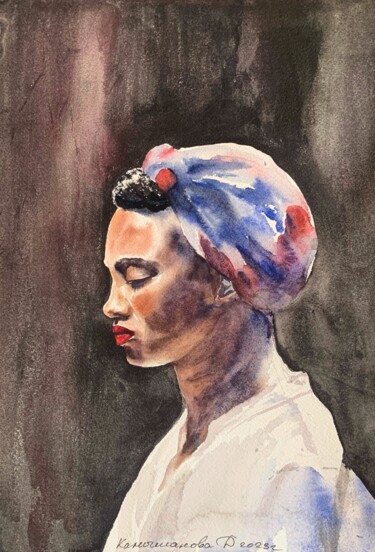 Painting titled "Imany" by Daria Kamishanova, Original Artwork, Watercolor