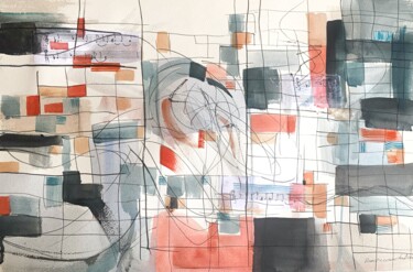 Картина под названием "Planning" - Daria Kamishanova, Подлинное произведение искусства, Акварель