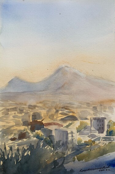 Schilderij getiteld "View from akhtanak…" door Daria Kamishanova, Origineel Kunstwerk, Aquarel
