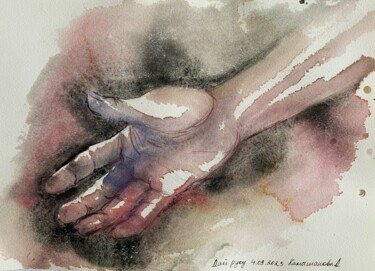 Painting titled "Give me your hand" by Daria Kamishanova, Original Artwork, Watercolor