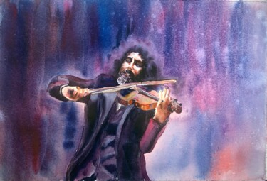 Ζωγραφική με τίτλο "The violinist. Ara…" από Daria Kamishanova, Αυθεντικά έργα τέχνης, Ακουαρέλα