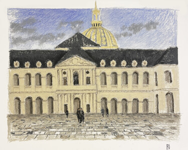 Malerei mit dem Titel "Invalides" von Daria Klimenko, Original-Kunstwerk, Pastell