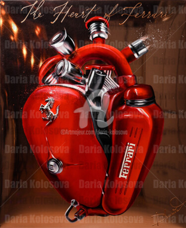 Malarstwo zatytułowany „The Heart Of Ferrari” autorstwa Daria Kolosova, Oryginalna praca, Olej