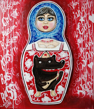 Pintura titulada "RUSSIAN GIRL" por Daria Motovilova, Obra de arte original, Acrílico