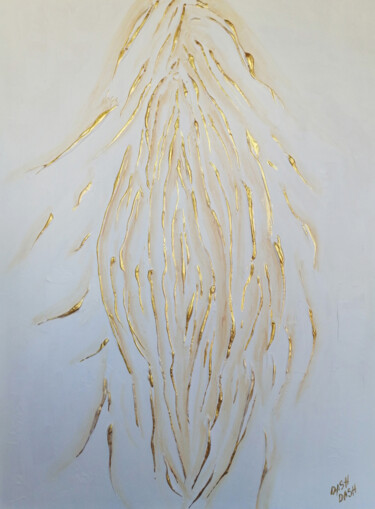 Pittura intitolato "GOLDEN YONI" da Daria Motovilova, Opera d'arte originale, Acrilico