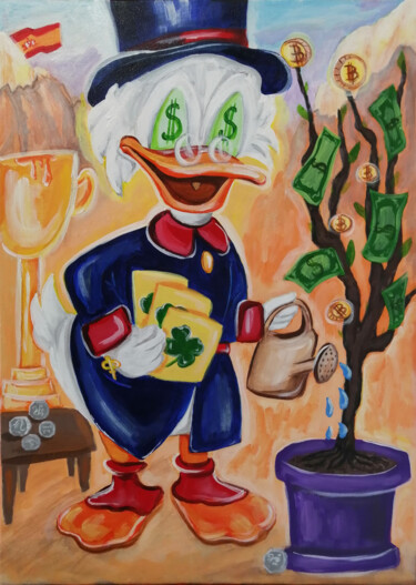 Peinture intitulée "Uncle Scrooge" par Daria Motovilova, Œuvre d'art originale, Acrylique