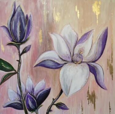 Peinture intitulée "Magnolias" par Daria Motovilova, Œuvre d'art originale, Acrylique