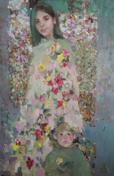 Peinture intitulée "HOW FLOWERS GROW" par Dariia Onyshchenko, Œuvre d'art originale, Huile