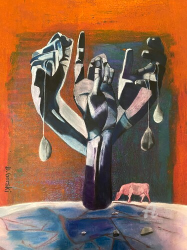 Malarstwo zatytułowany „Dłonie 2021” autorstwa Dariusz Górski, Oryginalna praca, Pastel