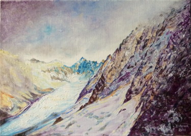 Pintura intitulada "naissance du glacie…" por Darnal, Obras de arte originais, Óleo