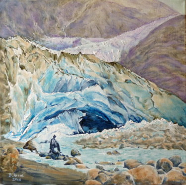 Painting titled "Source de l'Arveyron" by Darnal, Original Artwork, Oil