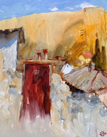 Peinture intitulée "Gate" par Darya Salakhova, Œuvre d'art originale, Huile Monté sur Châssis en bois