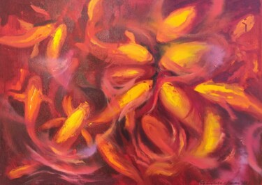 Картина под названием "«Goldfish”" - Darya Sumarava- Kopach, Подлинное произведение искусства, Масло Установлен на Деревянна…
