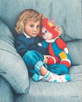 Painting titled "LITTLE FRIENDS" by Daryl Budd, Original Artwork, Oil