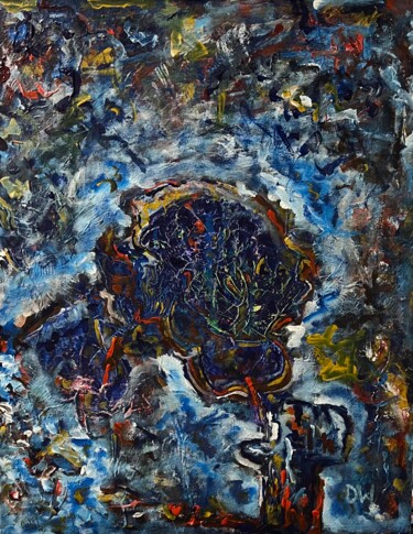 Pittura intitolato "Demon Thinker" da Dasha Weissbrem, Opera d'arte originale, Acrilico