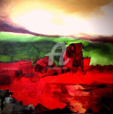 Peinture intitulée "saison rouge" par Noëlle Dauby, Œuvre d'art originale