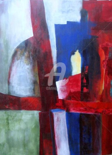 Peinture intitulée "barricade" par Noëlle Dauby, Œuvre d'art originale, Huile