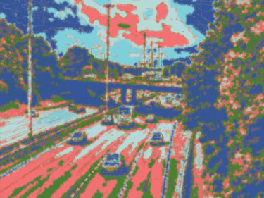 Arte digital titulada "Motorway Impressum" por Dave Collier, Obra de arte original, Trabajo Digital 2D