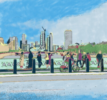 Artes digitais intitulada "Westminster Bridge…" por Dave Collier, Obras de arte originais, Trabalho Digital 2D