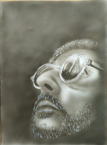 Painting titled "Léon" by David Aubry, Original Artwork, Airbrush