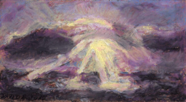 Pittura intitolato "Etude de ciel" da David Benayoun, Opera d'arte originale, Pastello