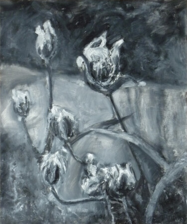 Dessin intitulée "Tulipes" par David Benayoun, Œuvre d'art originale, Pastel