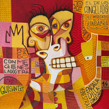 Ζωγραφική με τίτλο "Jose el de los cong…" από David García Rincón, Αυθεντικά έργα τέχνης, Ακρυλικό Τοποθετήθηκε στο Ξύλινο φ…