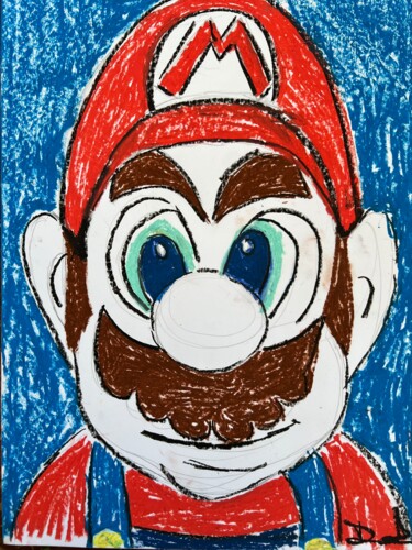 Malerei mit dem Titel "Mario Bros" von David Harianna, Original-Kunstwerk, Pastell