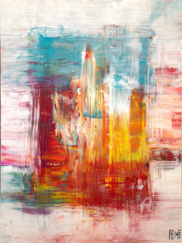 Schilderij getiteld "Skyline" door David Hathaway, Origineel Kunstwerk, Acryl