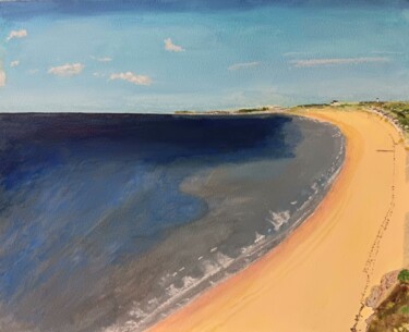 Schilderij getiteld "Plage de carolles" door David Julien, Origineel Kunstwerk, Olie