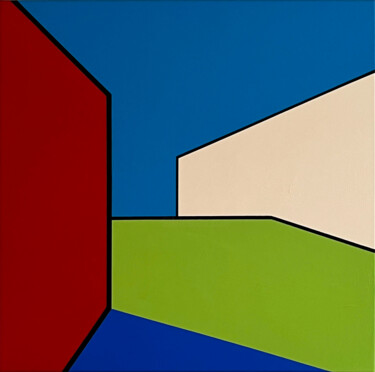 Картина под названием "BLOCK 05" - David Larsson, Подлинное произведение искусства, Акрил Установлен на Деревянная рама для…