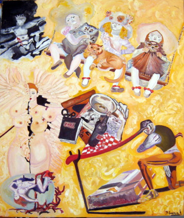Peinture intitulée "Les élubrications o…" par David Mazza, Œuvre d'art originale, Huile