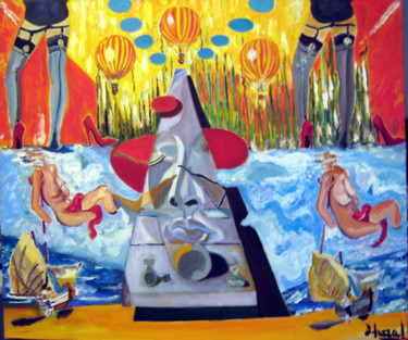 Peinture intitulée "au delà du rêve" par David Mazza, Œuvre d'art originale, Huile
