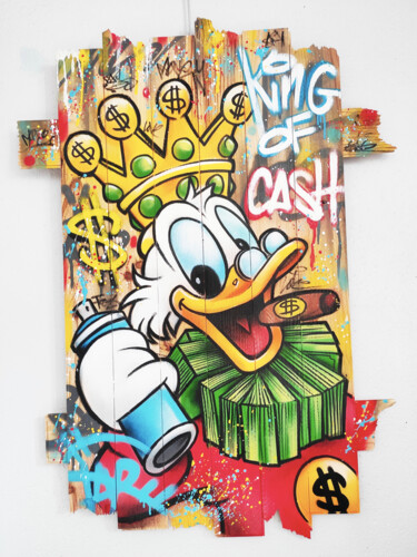 Картина под названием "King Of Cash" - David Nicolas (Daru), Подлинное произведение искусства, Акрил Установлен на Деревянна…