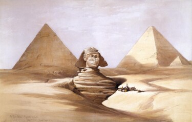 Malerei mit dem Titel "Le Grand Sphinx et…" von David Roberts, Original-Kunstwerk, Öl